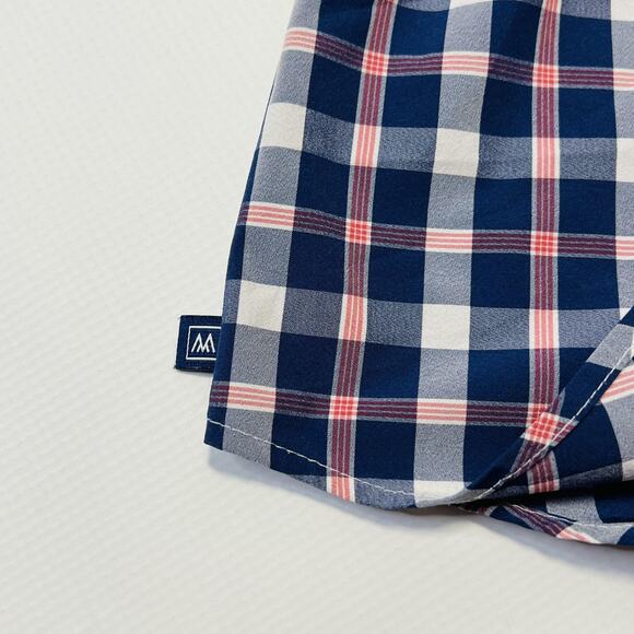 Mizzen+Main Shirt Mens Medium Blue Plaid Performance Dress Stretch Classic Fit - Picture 13 of 13